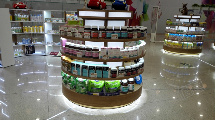 奶粉展示柜，進(jìn)口奶粉展柜制作