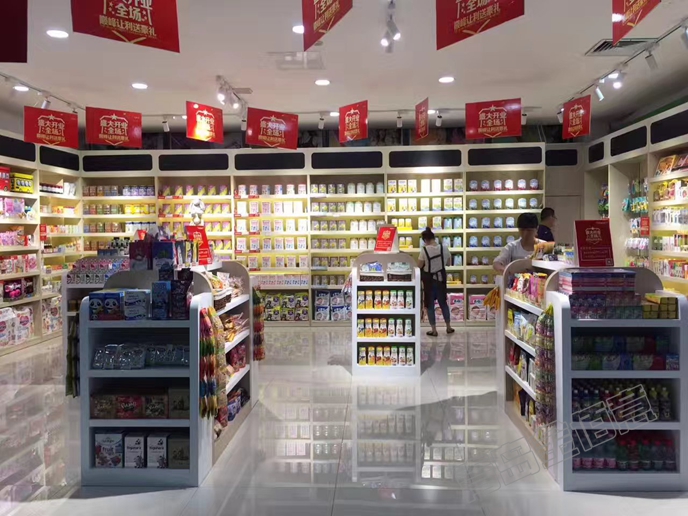 進口食品展柜，奶粉展柜制作